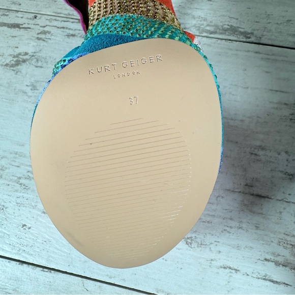 Kurt Geiger London SZ 37 Kensington Glitz Wavy Rhinestone
Platform Sandals New - Picture 12 of 12